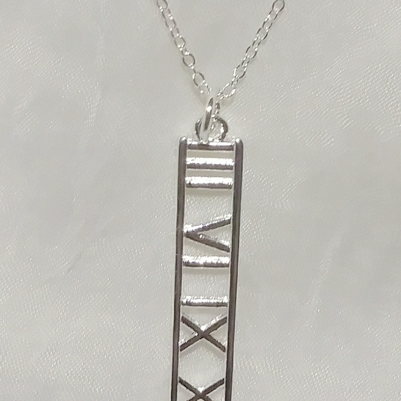 .925 Roman Numerals Necklace - Picture 2 of 3